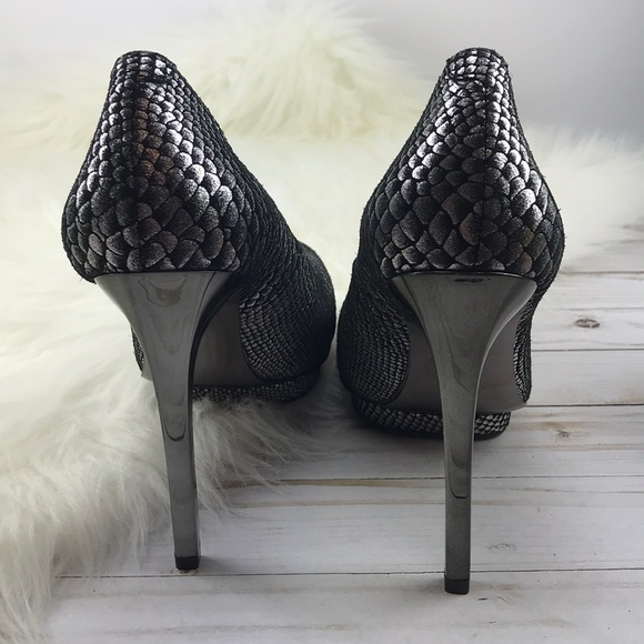 BCBGMAXARIZA Metallic Snake Scale Heels - Picture 4 of 6